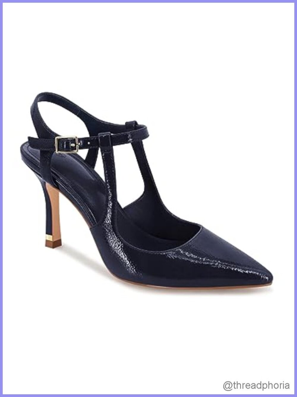 Patent Leather Stiletto Heels, Pointed Toe Ankle Strap Pumps, Women's High